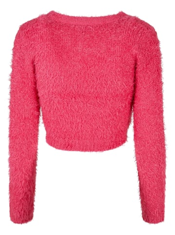 Urban Classics Urban Classics Damen Ladies Cropped Feather Cardigan in hibiskus pink