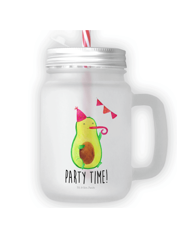 Mr. & Mrs. Panda Limonadenglas Avocado Party Zeit mit Spruch in Transparent