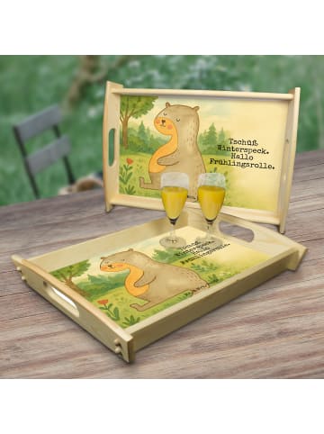 Mr. & Mrs. Panda Serviertablett Otter Bauch Design mit Spruch in Weiß