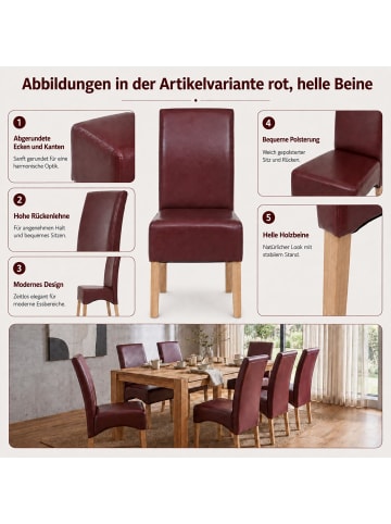 MCW 2er-Set Esszimmerstuhl Crotone, Schwarz, helle Beine