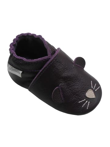 Yalion Leder-Krabbelschuhe "Rat" in Schwarz
