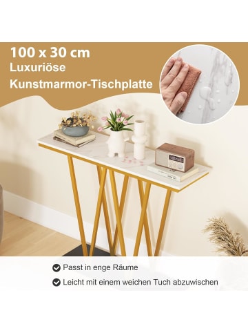 COSTWAY Konsolentisch 100cm in Weiß