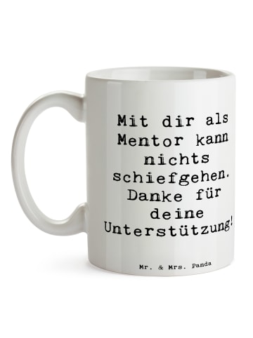 Mr. & Mrs. Panda Henkelbecher Spruch Beste Mentor mit Spruch in Weiß