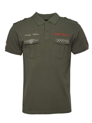 TOP GUN Polo Shirt TG20213003 in oliv