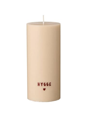 IB Laursen Stumpenkerze mit Hygge Aufschrift in natur