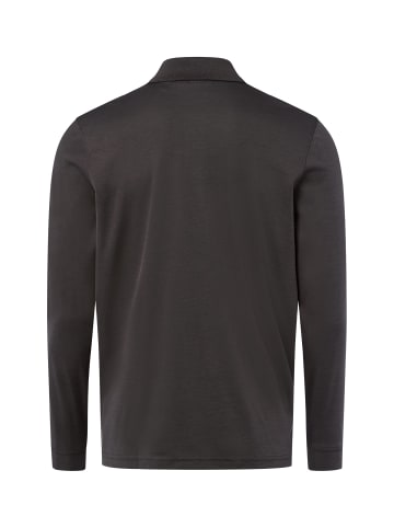 Ragman Langarm-Poloshirt - bügelleicht in schoko - 0017