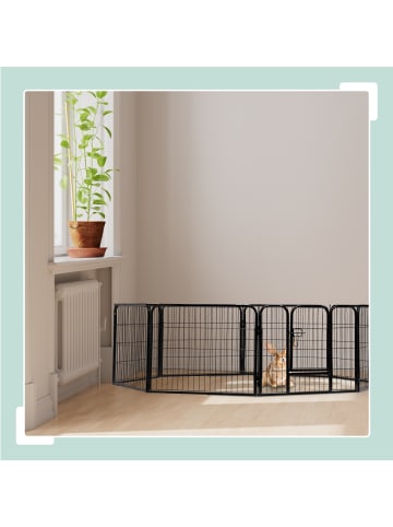 relaxdays Welpenauslauf in Schwarz - (B)76,5 x (H)100 x (T)235 cm