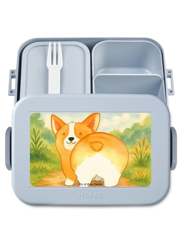 Mr. & Mrs. Panda Frühstücksbox Corgi Po Design ohne Spruch in Blau Pastell