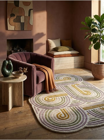 KADIMA DESIGN Teppich Wolle Handgetuftet SOAR Geometrisch Wohnzimmer Modern Abstrakt in Natur