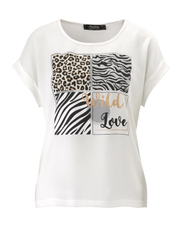 Aniston SELECTED Shirtbluse in offwhite-ocker-beige-schwarz