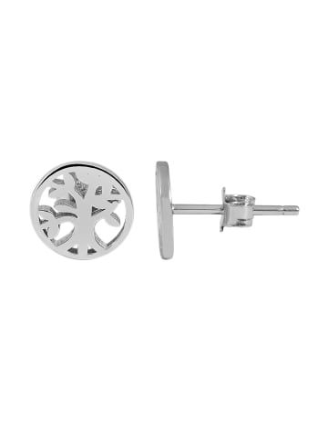 Adeliás Damen Ohrstecker Lebensbaum aus 925 Silber in silber