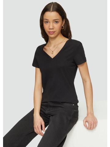 QS T-Shirt kurzarm in Schwarz
