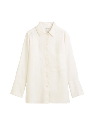 Marc O'Polo Lange Leinenbluse relaxed in white cotton