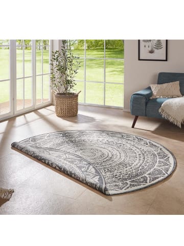 NORTHRUGS In- & Outdoor Wendeteppich Siruma rund grau creme