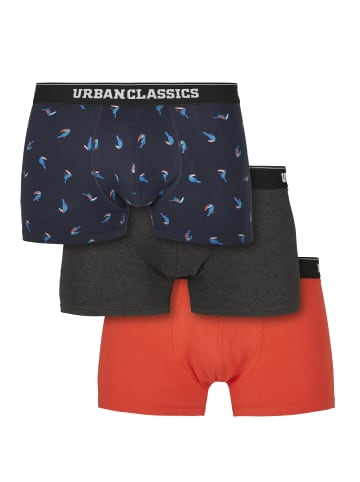 Urban Classics Boxershorts in bird aop+boxer orange+charcoal