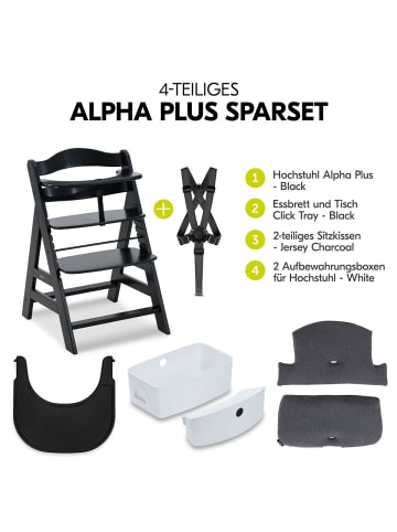 Hauck Hochstuhl Alpha Plus Black - im Sparset in schwarz