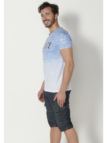 KOROSHI Kurzarm T-Shirt in blau