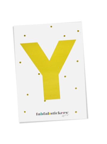 Fabfabstickers Buchstabe "Y" aus Stoff in Green-Mix zum Aufbügeln