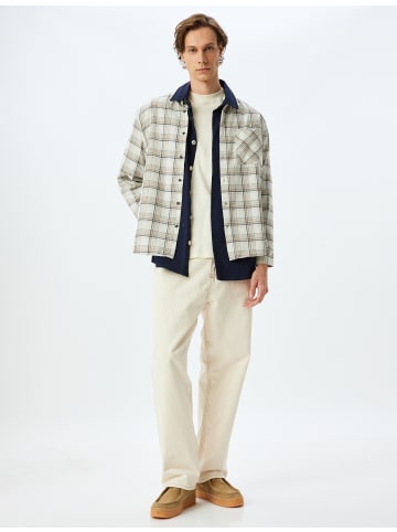 KOTON Shirt in Beige Kariert