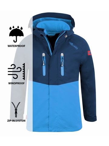 Trollkids 3in1 Jacke "Bryggen" in Marineblau / Mittelblau