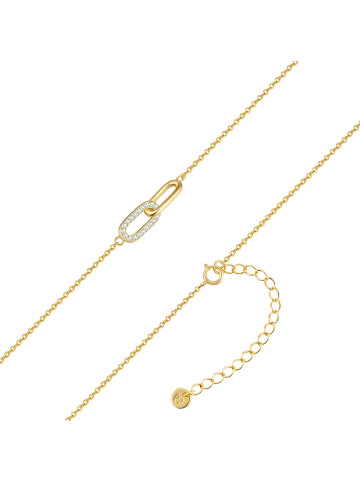 Glanzstücke München Halskette aus Sterling Silber mit Zirkonia in gelbgold