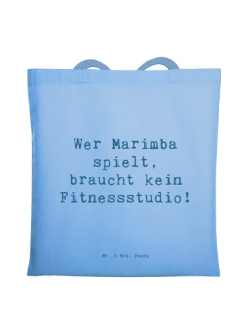 Mr. & Mrs. Panda Tragetasche Spruch Marimba Fitness mit Spruch in Sky Blue