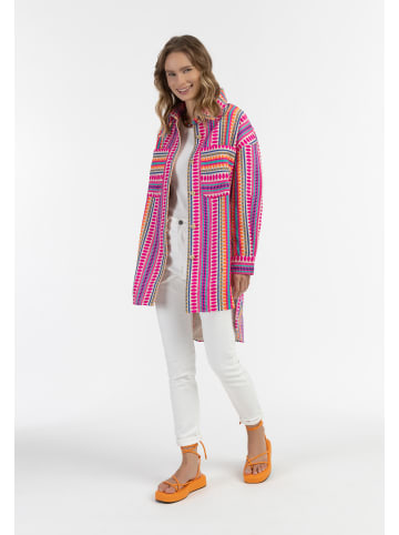 IZIA Damen Hemdjacke in Mehrfarbig Pink