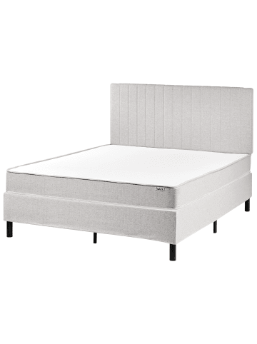 Beliani Doppelbett COUNTESS in Grau/Braun - (W) 141 x (H) 114 x (L) 201 cm