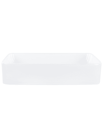 Beliani Waschbecken CHIVANA in Weiß - (W) 51 x (H) 11 x (L) 34 cm