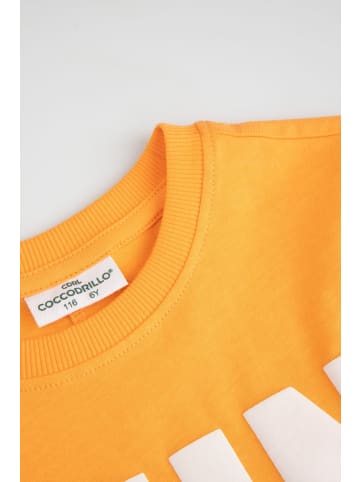 Coccodrillo Baumwoll-T-Shirt mit kurzen Ärmeln in orange