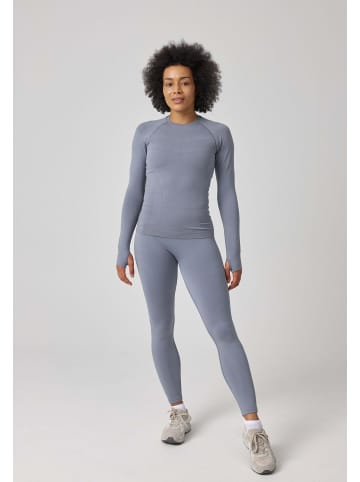 SNOCKS Sportshirt langarm Damen mit Daumenloch in Taubenblau