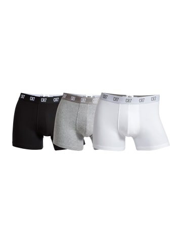 CR7 CRISTIANO RONALDO Retroshorts BASIC 3-Pack in Weiss/Grau/Schwarz
