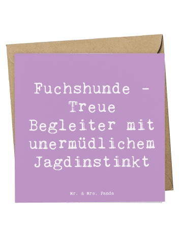 Mr. & Mrs. Panda Deluxe Karte Spruch Fuchshunde Treue mit Spruch in Lavendeltraum