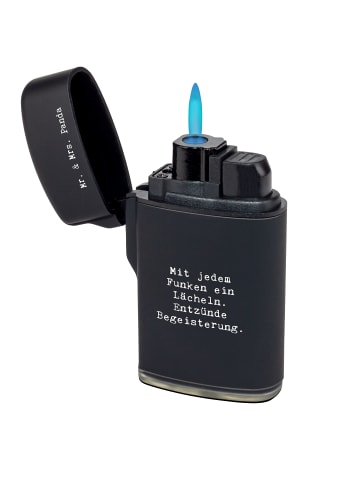 Mr. & Mrs. Panda sturmfeuerzeug Spruch Feuerzeug Funken Lächeln ... in Schwarz