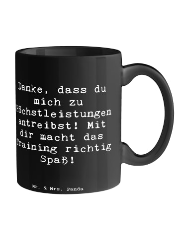 Mr. & Mrs. Panda Tasse Spruch Motivierender Fitness-Trainer mit ... in Schwarz