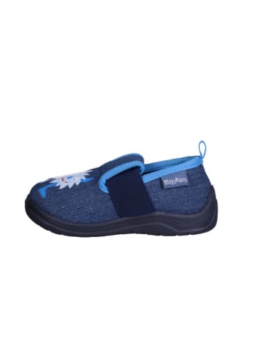 Playshoes Hausschuh Monster in Jeansblau