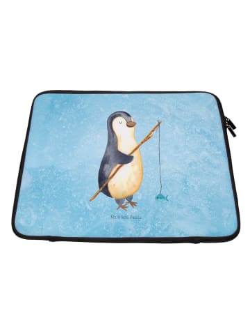 Mr. & Mrs. Panda Laptop Hülle Pinguin Angler ohne Spruch in Eisblau