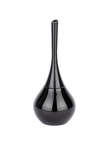 Wenko WC-Garnitur Flakon Schwarz - WC-Bürstenhalter in Schwarz, 17 x 40 x 17 cm