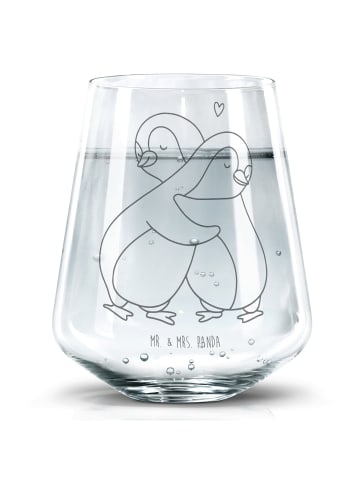 Mr. & Mrs. Panda Trinkglas Pinguine Kuscheln ohne Spruch in Transparent