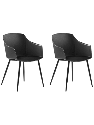 Beliani 2er-Set Esszimmerstuhl FONDA in Schwarz