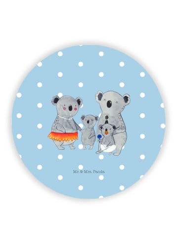 Mr. & Mrs. Panda Rund Magnet Koala Familie ohne Spruch in Blau Pastell