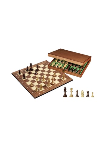 Philos Gesellschaftsspiel Tunier Schachset, Königsh. 90 mm,  Feldgr. 50 mm, ab 6 J