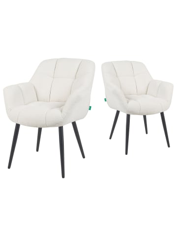 DUBI Möbel 2er-Set: Esszimmerstuhl Mika-Remo in Creme - (B)65 x (H)81 x  (T)66 cm