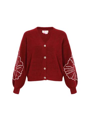 IZIA Women Cardigan in burgundy