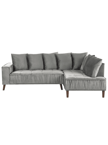 Beliani Ecksofa GRENA in Grau/Braun - (W) 231 x (H) 79 x (L) 152 cm