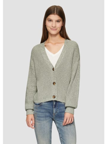 QS Strickjacke in 72W0_salbeigrün