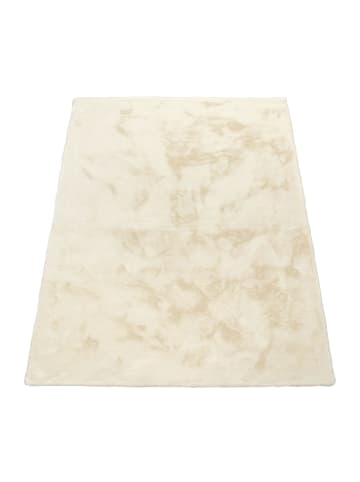 KADIMA DESIGN Hochflor Teppich Shaggy Unifarben Schlafzimmer in Creme