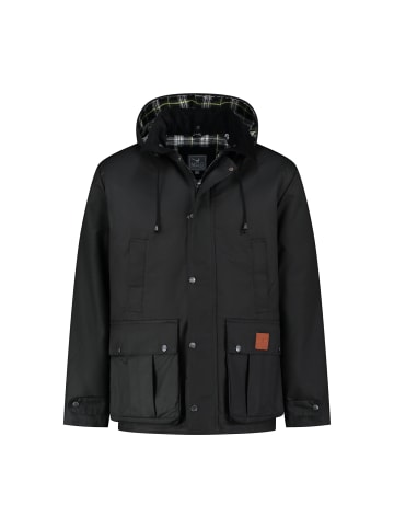 MGO leisure wear Brandon Waxjacket in Schwarz