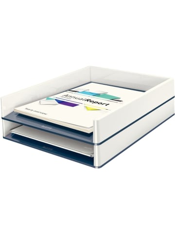 Leitz Briefablage Wow Duo Colour A4 Polystyrol weiß/grau