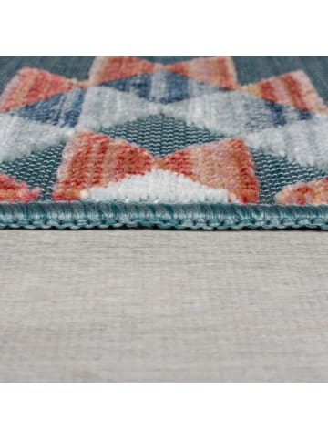 KADIMA DESIGN Outdoor Teppich Boho Orientalisch, Terrasse schmutzabweisend in Blau